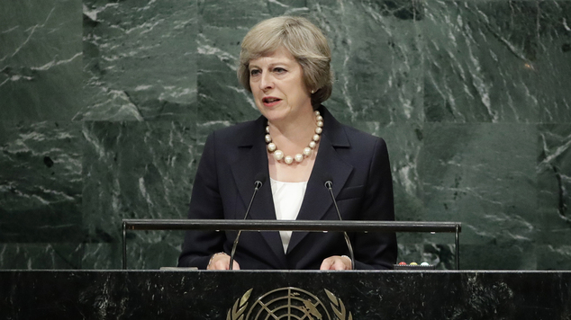 Prime Minister Theresa May addresses the United Nations General Assembly (AP)