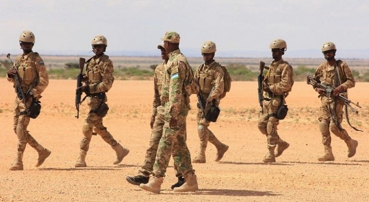 Ciidamada amaanka Puntland (PSF) oo uu Maraykanka tababaro. [Sawirka: Archive]