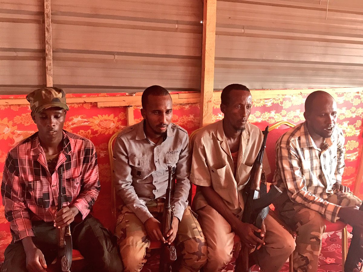 Al-Shabab fighters surrendered to Jubaland state. [Photo: Twitter]
