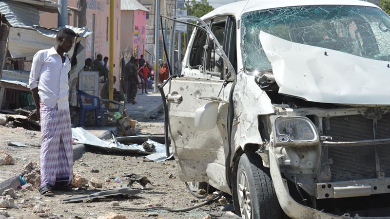 At least three killed after Al-Shabab attacked AMISOM HQ in Mogadishu. [Photo Credi: Al Jazeera]