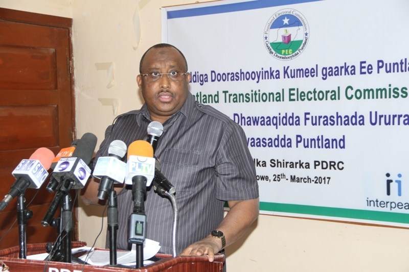 Madaxweynaha Puntland, Cabdiweli Maxamed Cali oo ka hadlayay munaasabada furitaanka. [Sawirka: Xafiiska warfaafinta madaxtooyada]