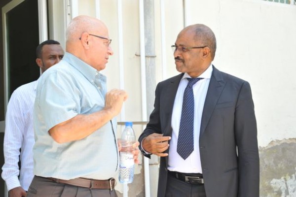 From left: ENG/DR Rami Chehade of NARCO and Mr. Shire Hagi Farah, Minister of Planning and International Cooperation. [Photo Credit: Horseed Media]
