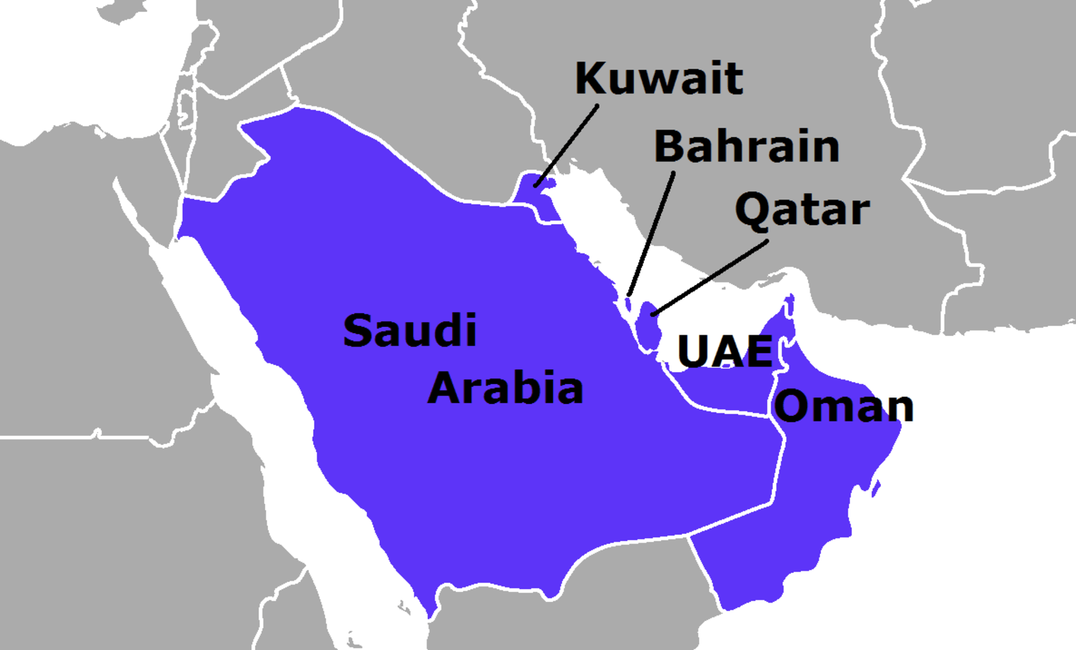 Gulf states map