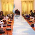 President Farmajo meets army chiefs in Mogadishu