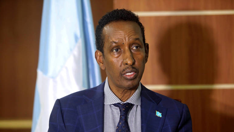 Somali Foreign Minister Ahmed Isse Awad speaks during an interview with Reuters in Mogadishu